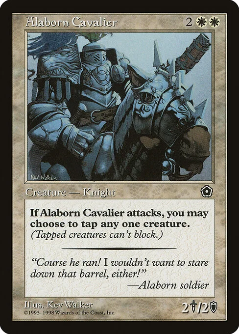 Alaborn Cavalier, carta Magic di tipo Creature — Human Knight illustrata da Kev Walker