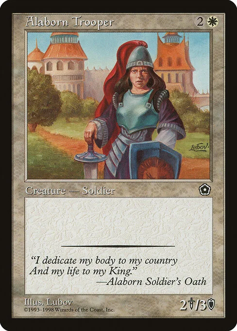 Alaborn Trooper, carta Magic di tipo Creature — Human Soldier illustrata da Lubov