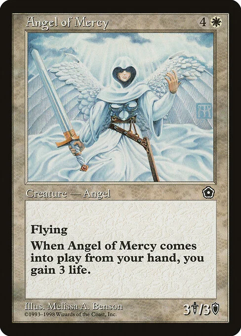 Angel of Mercy, carta Magic di tipo Creature — Angel illustrata da Melissa A. Benson