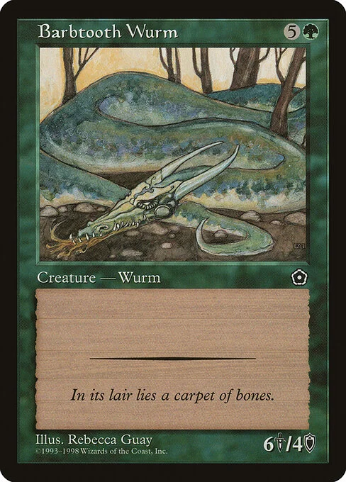 Barbtooth Wurm, carta Magic di tipo Creature — Wurm illustrata da Rebecca Guay