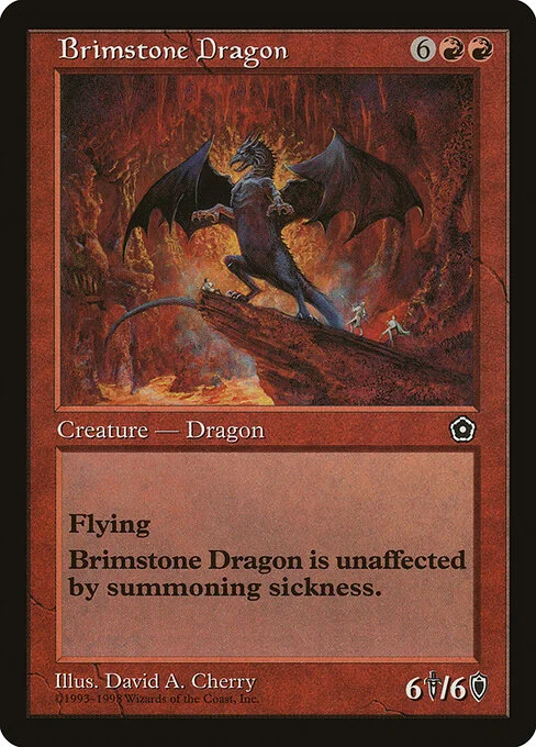 Brimstone Dragon, carta Magic di tipo Creature — Dragon illustrata da David A. Cherry