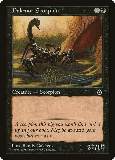 Dakmor Scorpion, carta Magic di tipo Creature — Scorpion illustrata da Randy Gallegos