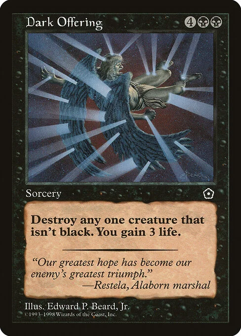 Dark Offering, carta Magic di tipo Sorcery illustrata da Edward P. Beard, Jr.