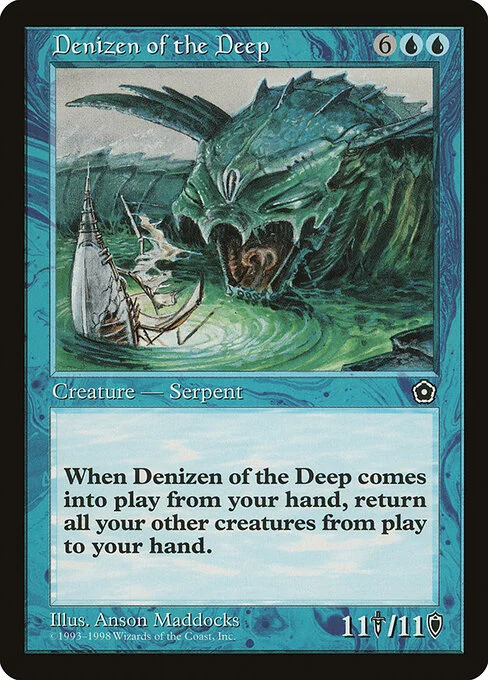 Denizen of the Deep, carta Magic di tipo Creature — Serpent illustrata da Anson Maddocks