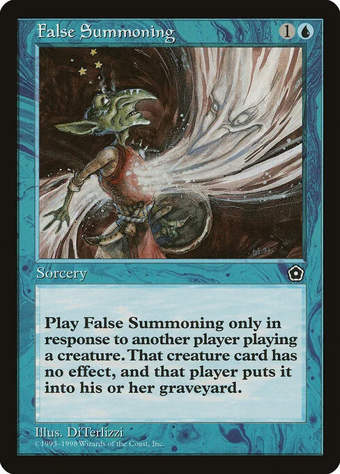 False Summoning, carta Magic di tipo Instant illustrata da DiTerlizzi