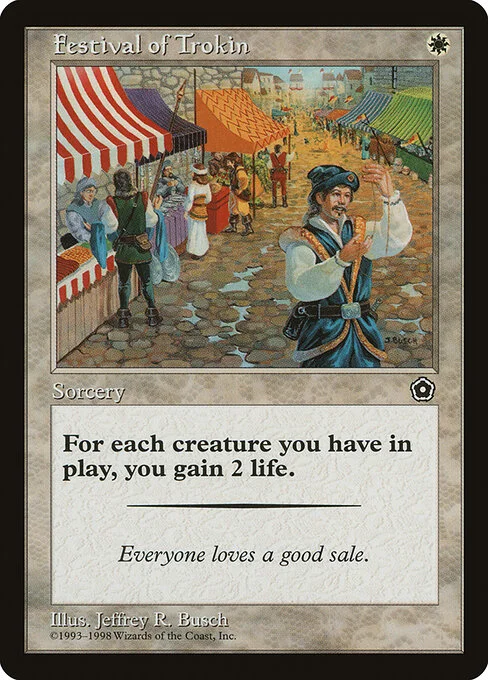 Festival of Trokin, carta Magic di tipo Sorcery illustrata da Jeffrey R. Busch