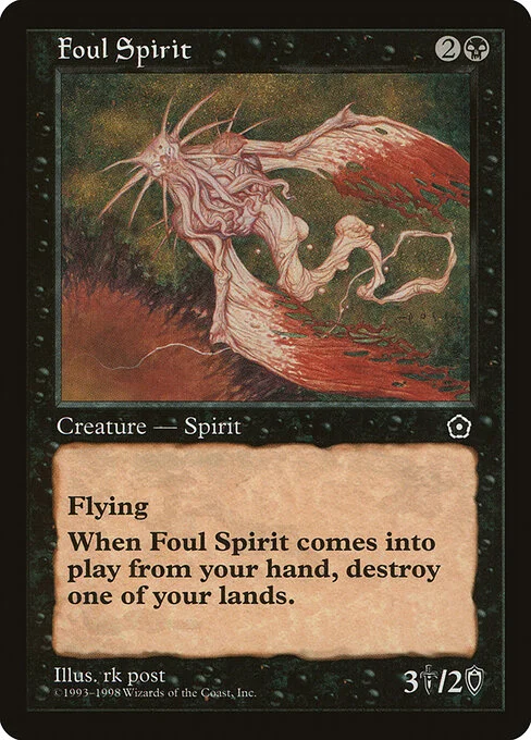 Foul Spirit, carta Magic di tipo Creature — Spirit illustrata da rk post