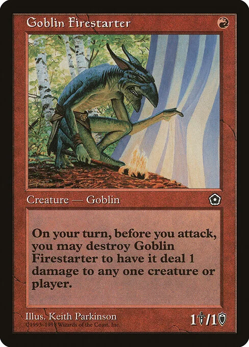 Goblin Firestarter, carta Magic di tipo Creature — Goblin illustrata da Keith Parkinson