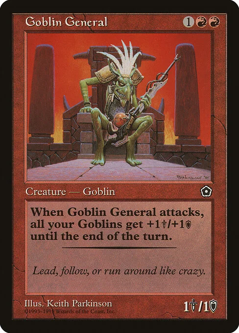 Goblin General, carta Magic di tipo Creature — Goblin Warrior illustrata da Keith Parkinson
