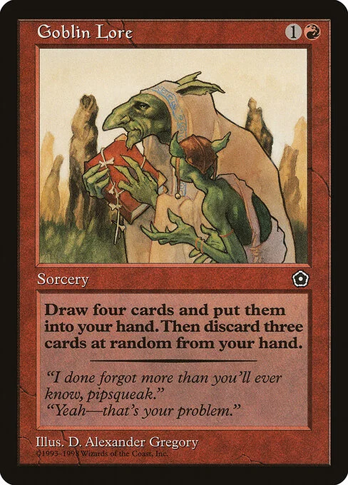 Goblin Lore, carta Magic di tipo Sorcery illustrata da D. Alexander Gregory