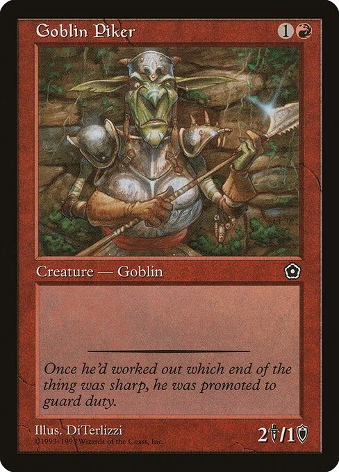 Goblin Piker, carta Magic di tipo Creature — Goblin Warrior illustrata da DiTerlizzi
