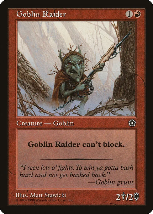 Goblin Raider, carta Magic di tipo Creature — Goblin Warrior illustrata da Matt Stawicki