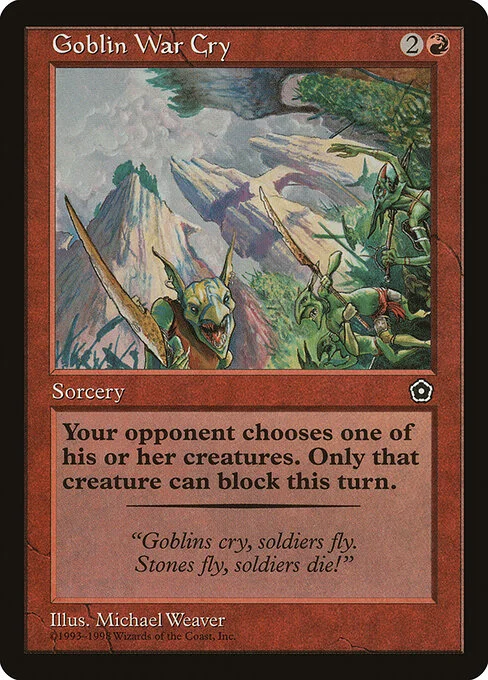 Goblin War Cry, carta Magic di tipo Sorcery illustrata da Anson Maddocks