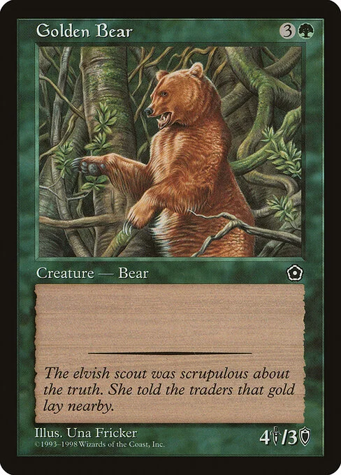 Golden Bear, carta Magic di tipo Creature — Bear illustrata da Una Fricker