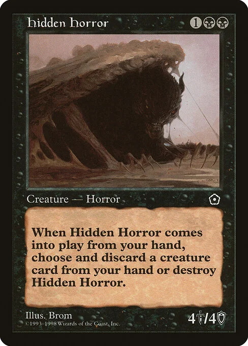 Hidden Horror, carta Magic di tipo Creature — Horror illustrata da Brom