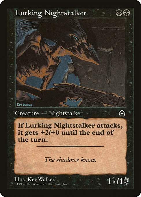 Lurking Nightstalker, carta Magic di tipo Creature — Nightstalker illustrata da Kev Walker