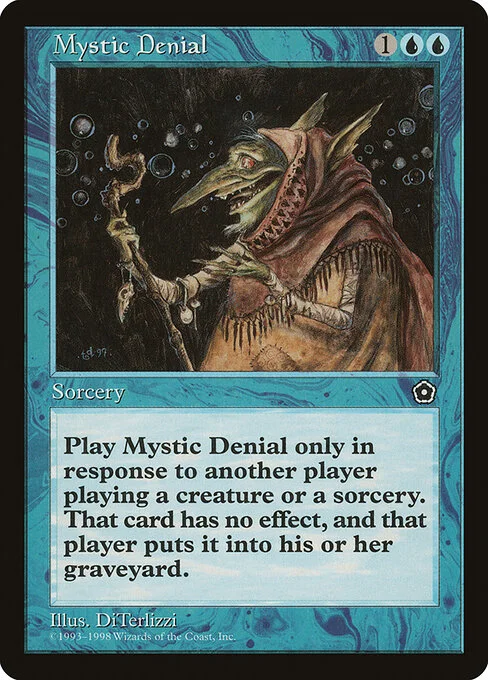 Mystic Denial, carta Magic di tipo Instant illustrata da DiTerlizzi