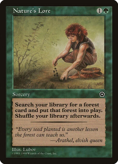 Nature's Lore, carta Magic di tipo Sorcery illustrata da Lubov