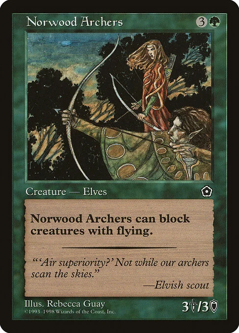 Norwood Archers, carta Magic di tipo Creature — Elf Archer illustrata da Rebecca Guay