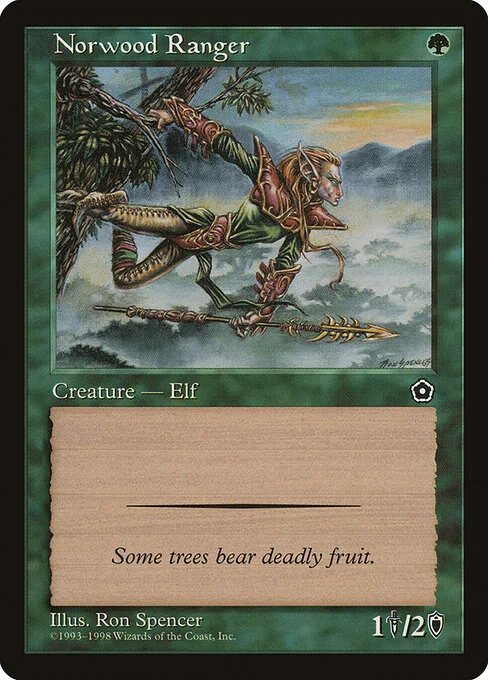 Norwood Ranger, carta Magic di tipo Creature — Elf Scout Ranger illustrata da Ron Spencer