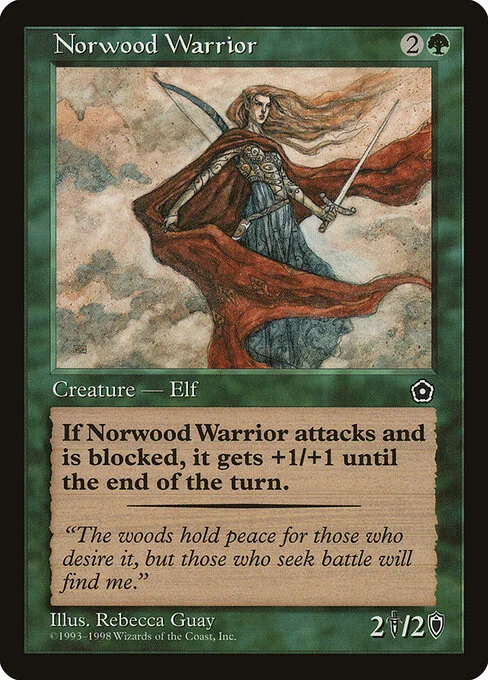 Norwood Warrior, carta Magic di tipo Creature — Elf Warrior illustrata da Rebecca Guay