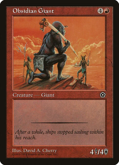 Obsidian Giant, carta Magic di tipo Creature — Giant illustrata da David A. Cherry