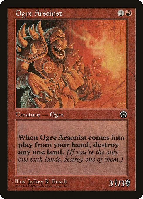 Ogre Arsonist, carta Magic di tipo Creature — Ogre illustrata da Jeffrey R. Busch