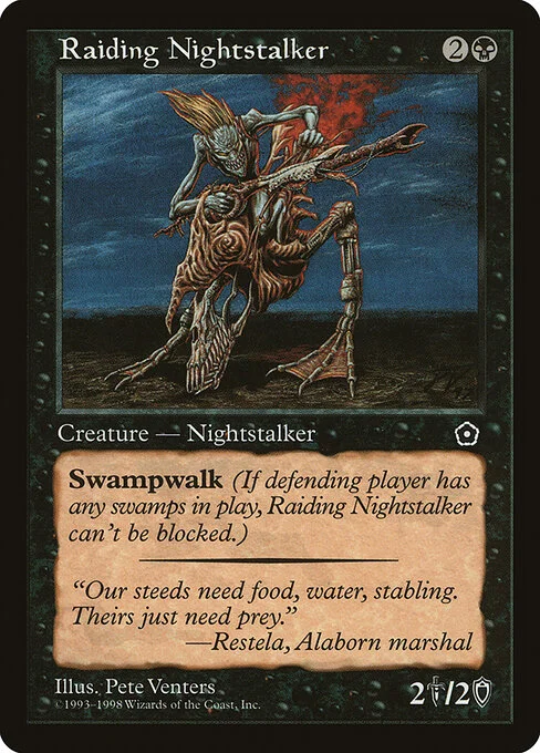 Raiding Nightstalker, carta Magic di tipo Creature — Nightstalker illustrata da Pete Venters