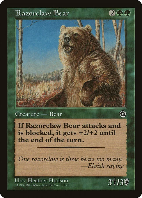 Razorclaw Bear, carta Magic di tipo Creature — Bear illustrata da Heather Hudson