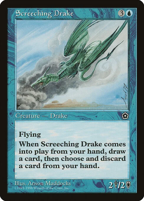 Screeching Drake, carta Magic di tipo Creature — Drake illustrata da Anson Maddocks