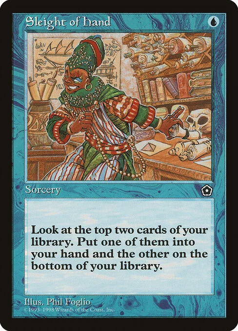 Sleight of Hand, carta Magic di tipo Sorcery illustrata da Phil Foglio