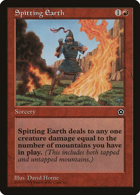 Spitting Earth, carta Magic di tipo Sorcery illustrata da David Horne