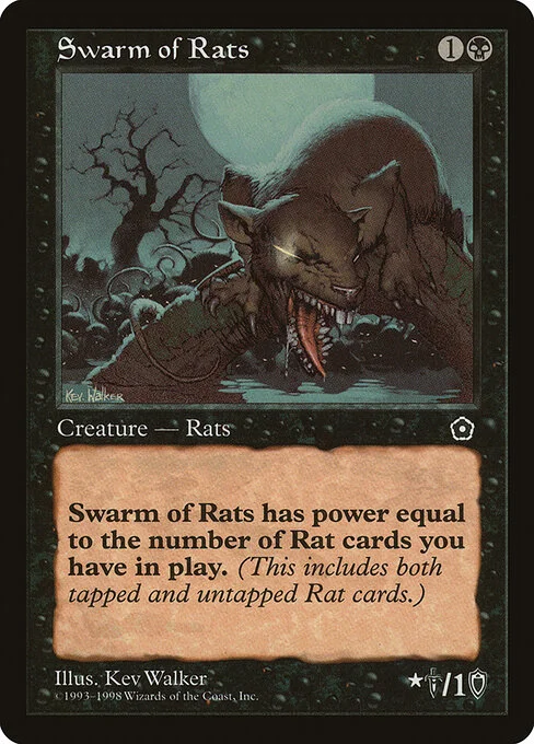 Swarm of Rats, carta Magic di tipo Creature — Rat illustrata da Kev Walker