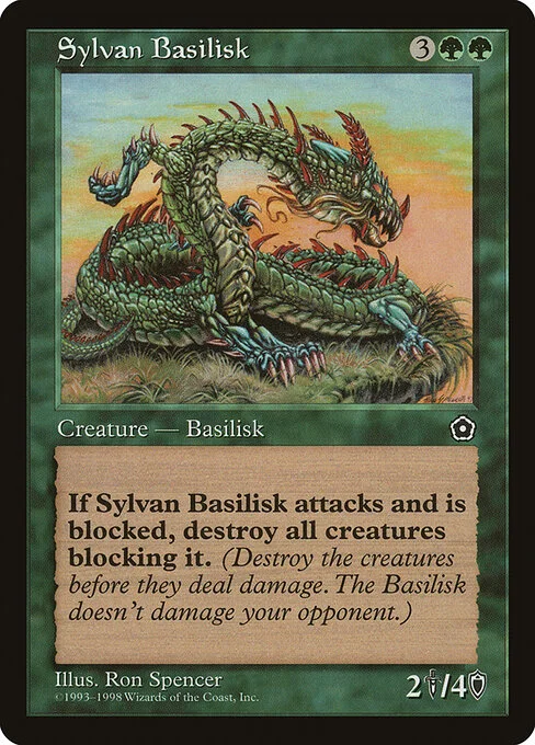 Sylvan Basilisk, carta Magic di tipo Creature — Basilisk illustrata da Ron Spencer