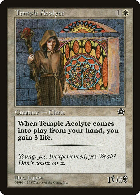 Temple Acolyte, carta Magic di tipo Creature — Human Cleric illustrata da Lubov