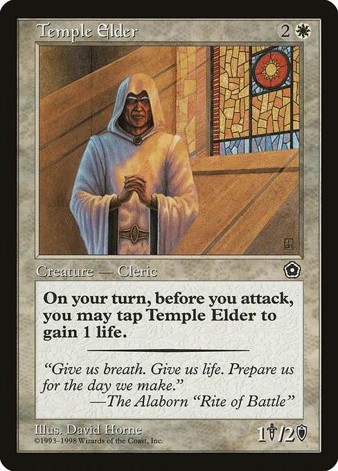 Temple Elder, carta Magic di tipo Creature — Human Cleric illustrata da David Horne