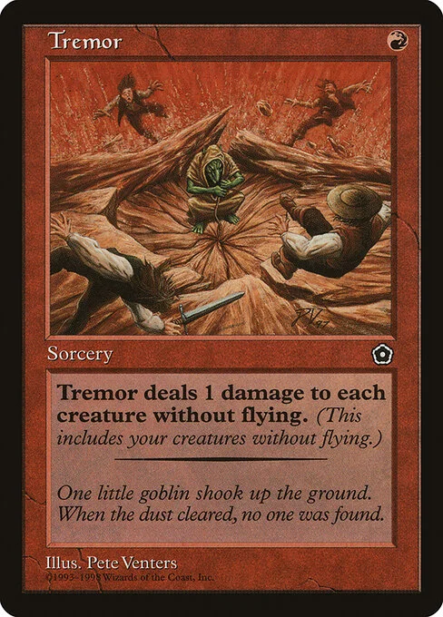 Tremor, carta Magic di tipo Sorcery illustrata da Pete Venters