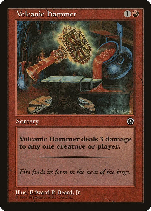 Volcanic Hammer, carta Magic di tipo Sorcery illustrata da Edward P. Beard, Jr.