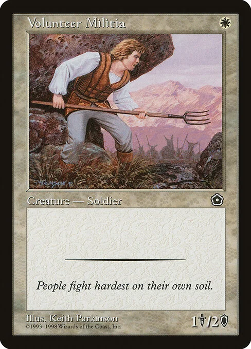 Volunteer Militia, carta Magic di tipo Creature — Human Soldier illustrata da Keith Parkinson