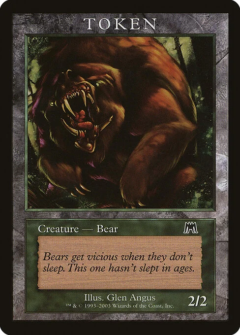 Bear, carta Magic di tipo Token Creature — Bear illustrata da Glen Angus