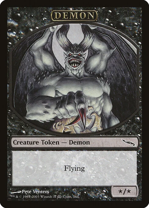 Demon, carta Magic di tipo Token Creature — Demon illustrata da Pete Venters