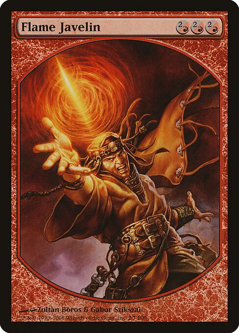 Flame Javelin, carta Magic di tipo Instant illustrata da Zoltan Boros & Gabor Szikszai