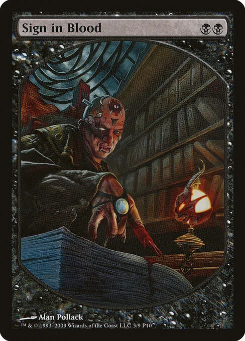 Sign in Blood, carta Magic di tipo Sorcery illustrata da Alan Pollack