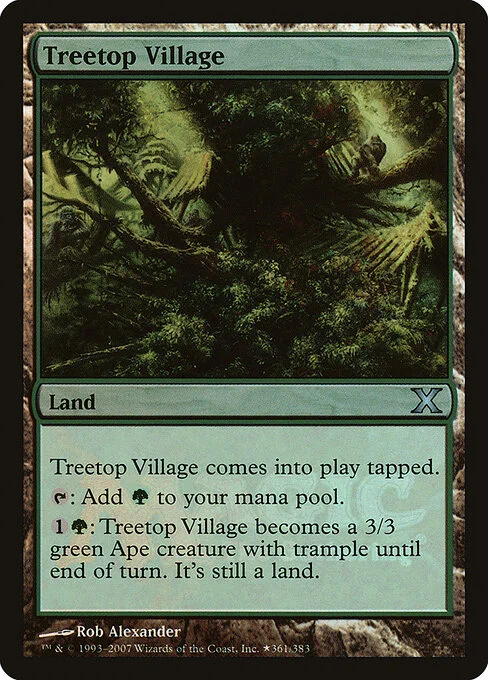 Treetop Village, carta Magic di tipo Land illustrata da Rob Alexander