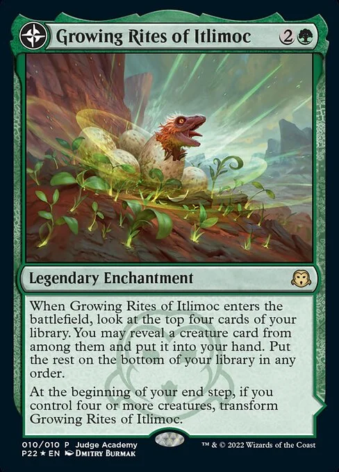 Growing Rites of Itlimoc // Itlimoc, Cradle of the Sun, carta Magic di tipo Legendary Enchantment // Legendary Land illustrata da Dmitry Burmak
