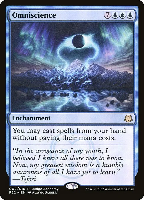 Omniscience, carta Magic di tipo Enchantment illustrata da Alayna Danner