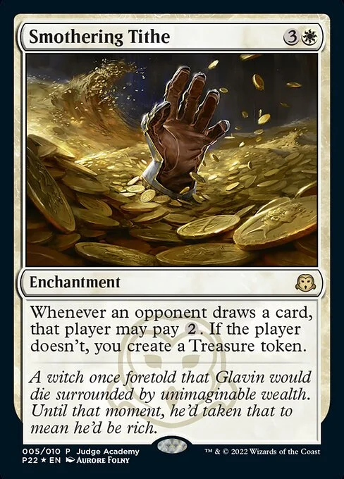 Smothering Tithe, carta Magic di tipo Enchantment illustrata da Aurore Folny