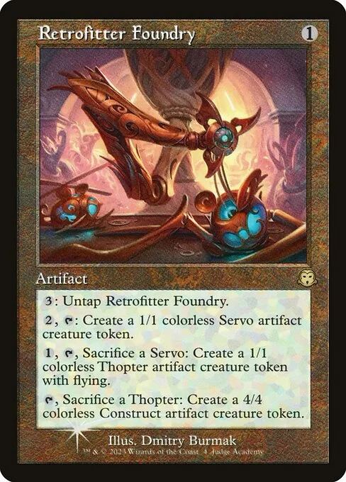 Retrofitter Foundry, carta Magic di tipo Artifact illustrata da Dmitry Burmak