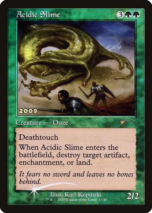 Acidic Slime, carta Magic di tipo Creature — Ooze illustrata da Karl Kopinski