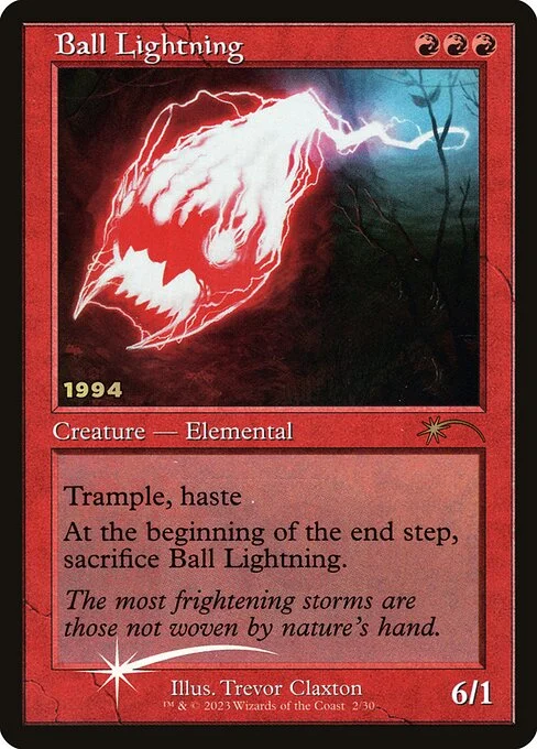 Ball Lightning, carta Magic di tipo Creature — Elemental illustrata da Trevor Claxton